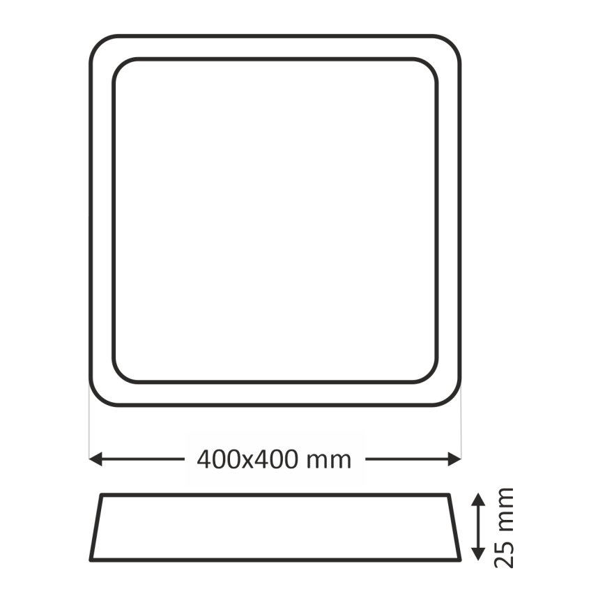 LED Stropní svítidlo LED/32W/230V 3000/4000/6500K 40x40 cm černá